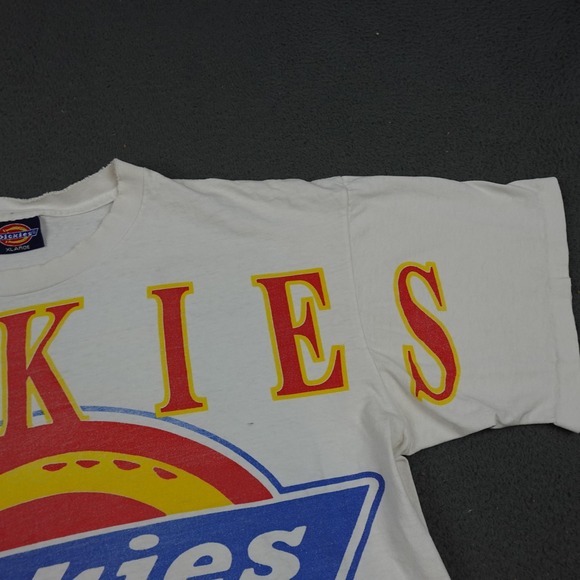 Vintage Dickies Shirt Mens Extra Large White Big Logo Spellout Wrap AOP USA 90s - Picture 4 of 12